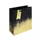 EUROWRAP Gift Bag Medium Black Gold Distressed