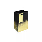 EUROWRAP Gift Bag Perfume Black Gold Distressed