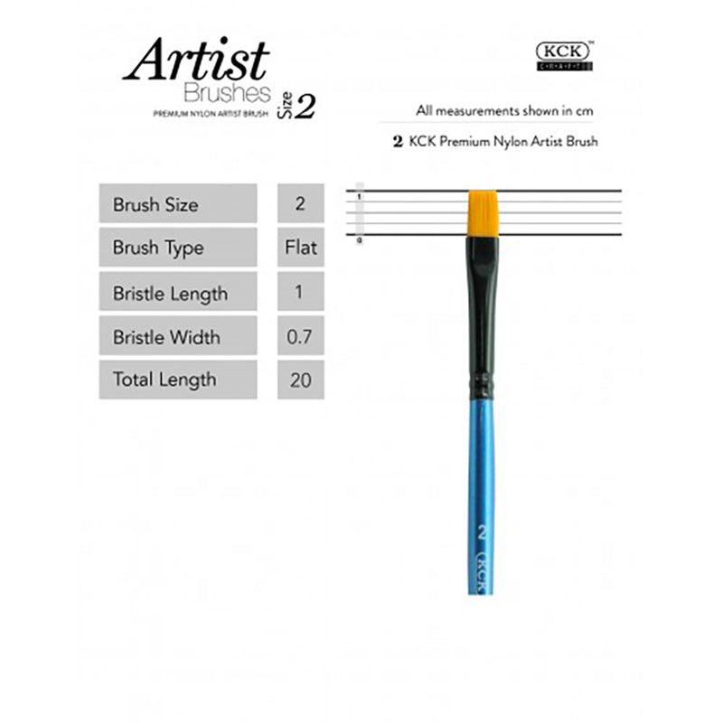 KCK Golden Nylon Brush Flat 568F #2