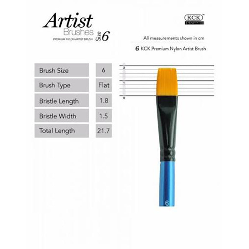KCK Golden Nylon Brush Flat 568F #6
