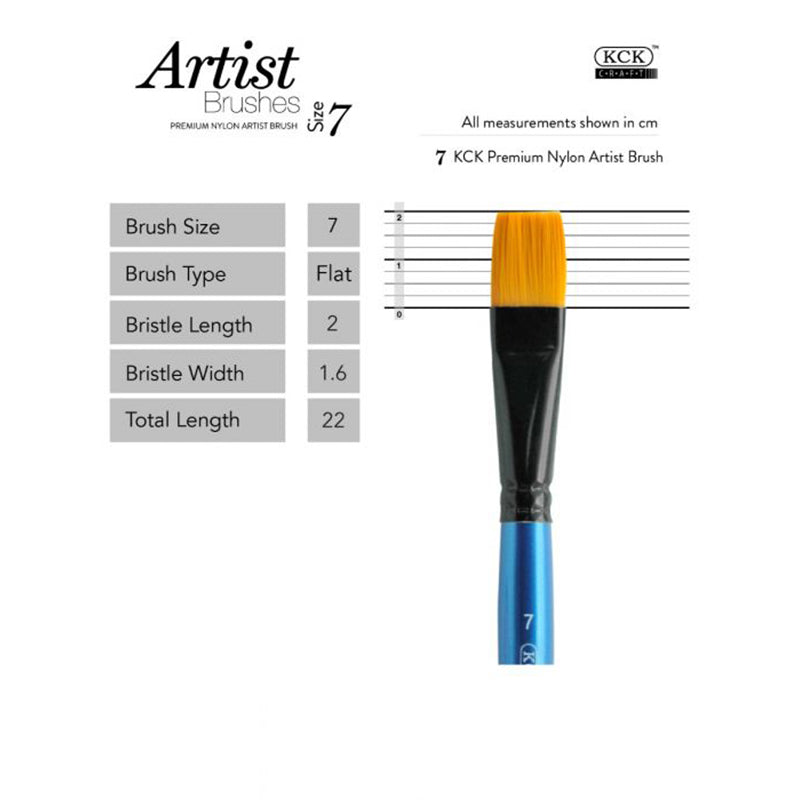 KCK Golden Nylon Brush Flat 568F #7