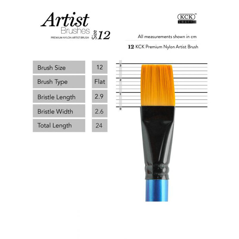 KCK Golden Nylon Brush Flat 568F #12