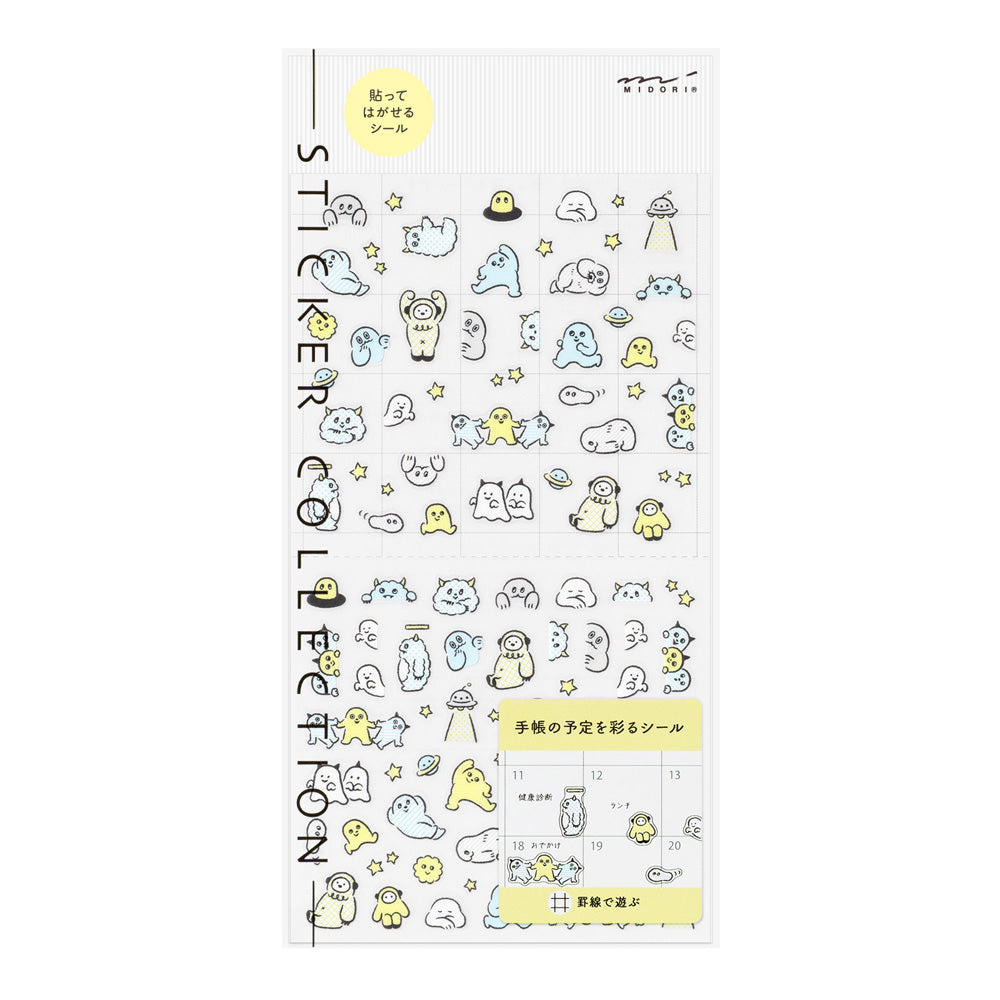 MIDORI Sticker 2738 Lined Monster