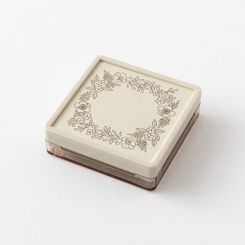 MIDORI Paintable Stamp Pre-Inked Soft Color Floral Decoration Brown