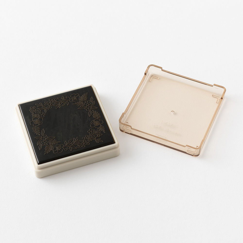 MIDORI Paintable Stamp Pre-Inked Soft Color Floral Decoration Brown
