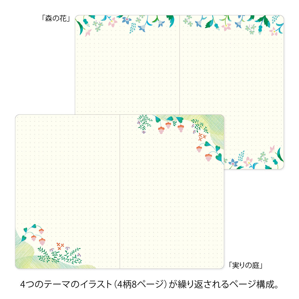MIDORI Yuru Log Notebook B6 Floral