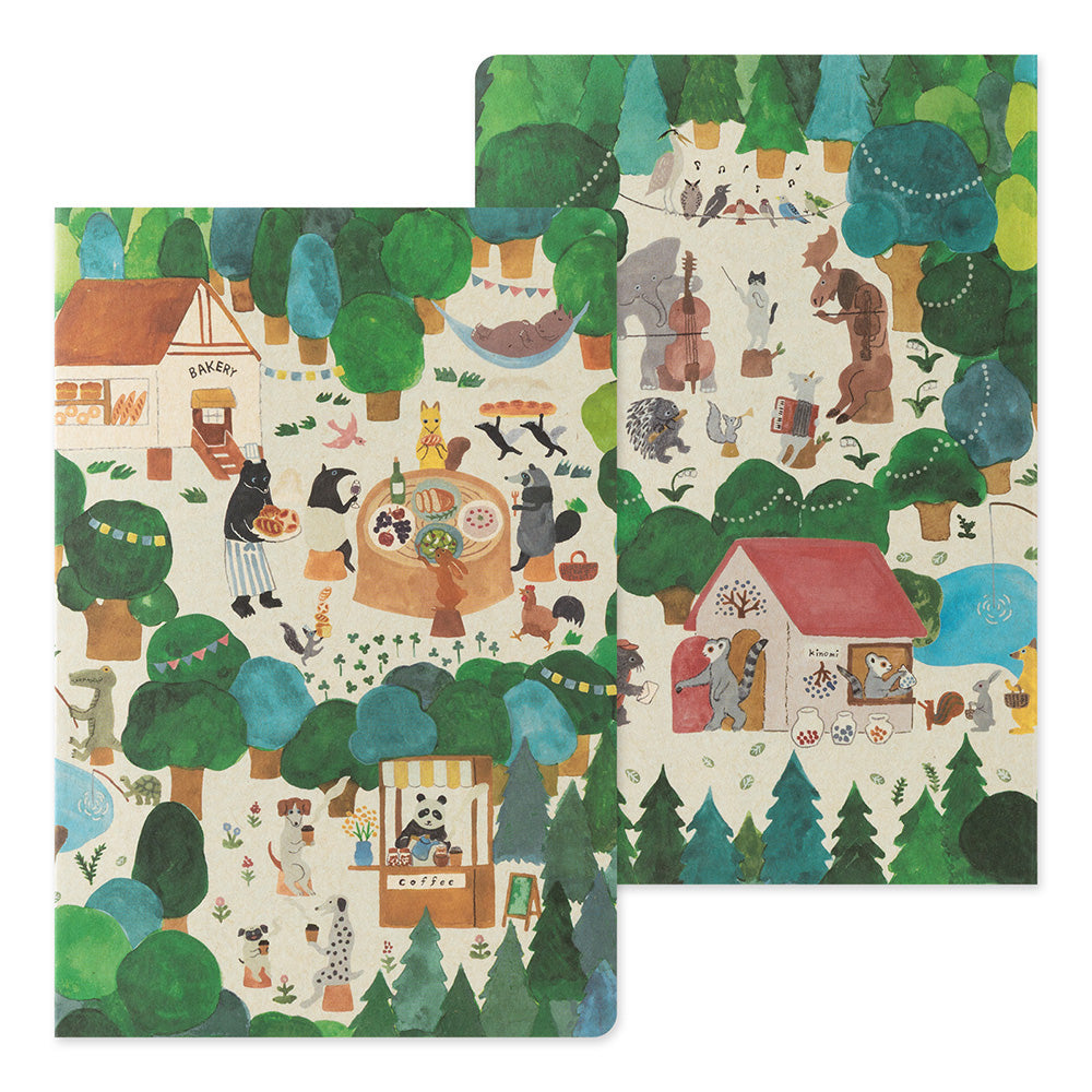 MIDORI Yuru Log Notebook B6 Forest Animal A