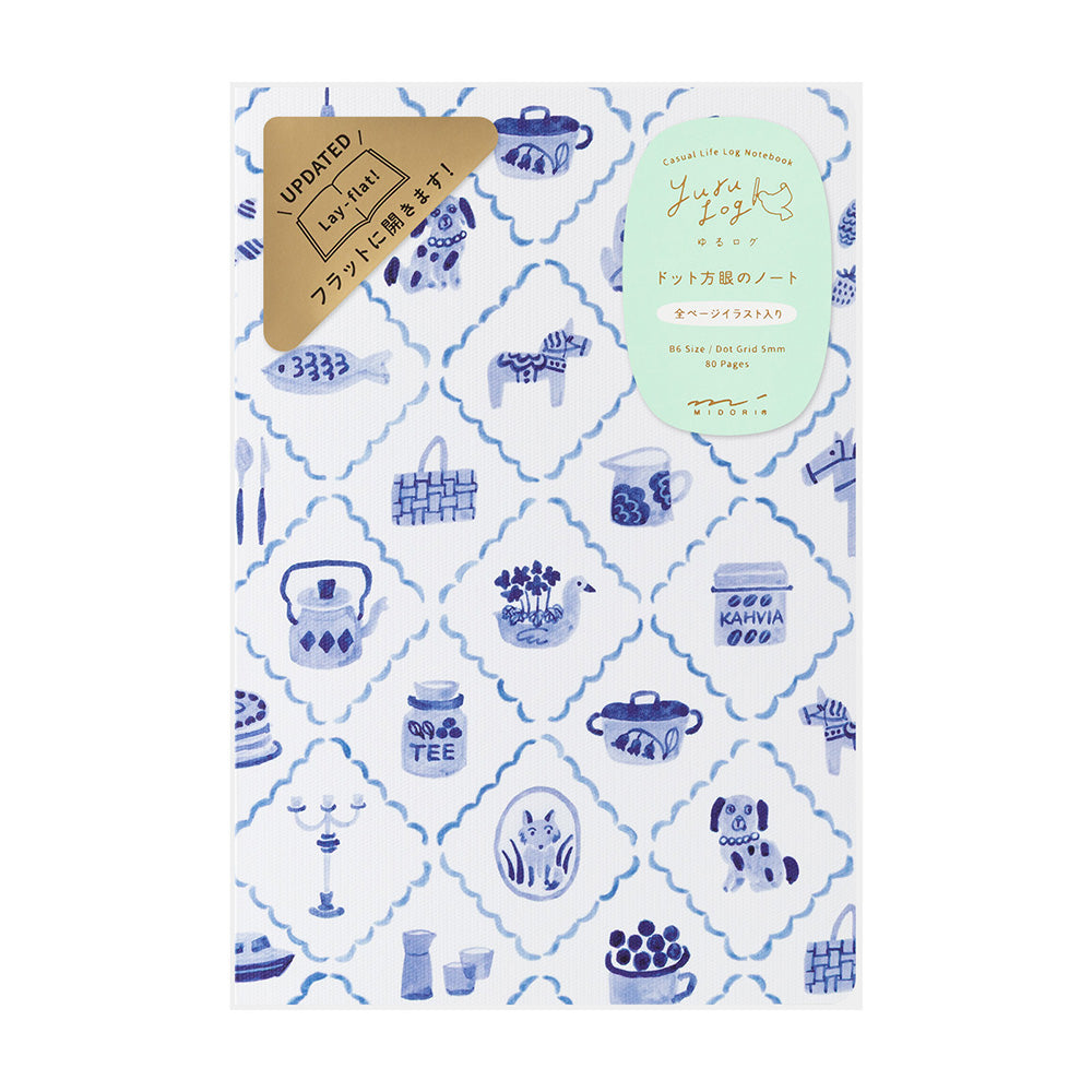 MIDORI Yuru Log Notebook B6 Blue Nordic A
