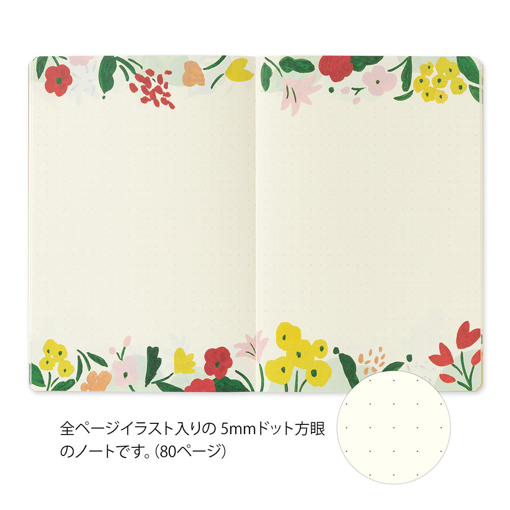 MIDORI Yuru Log Notebook B6 Motif Textile A