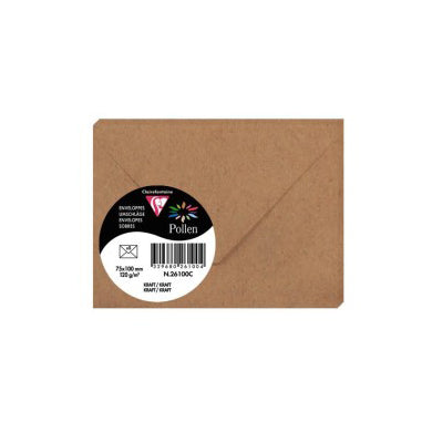 POLLEN Kraft Envelopes 120g 75x100mm 5s