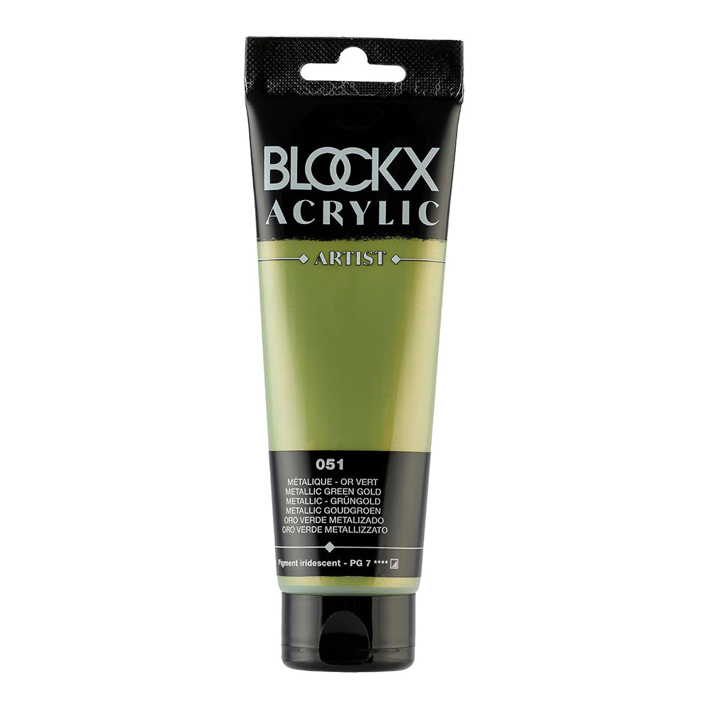 BLOCKX Artist Acrylic 120ml Metallic Green Gold (051)