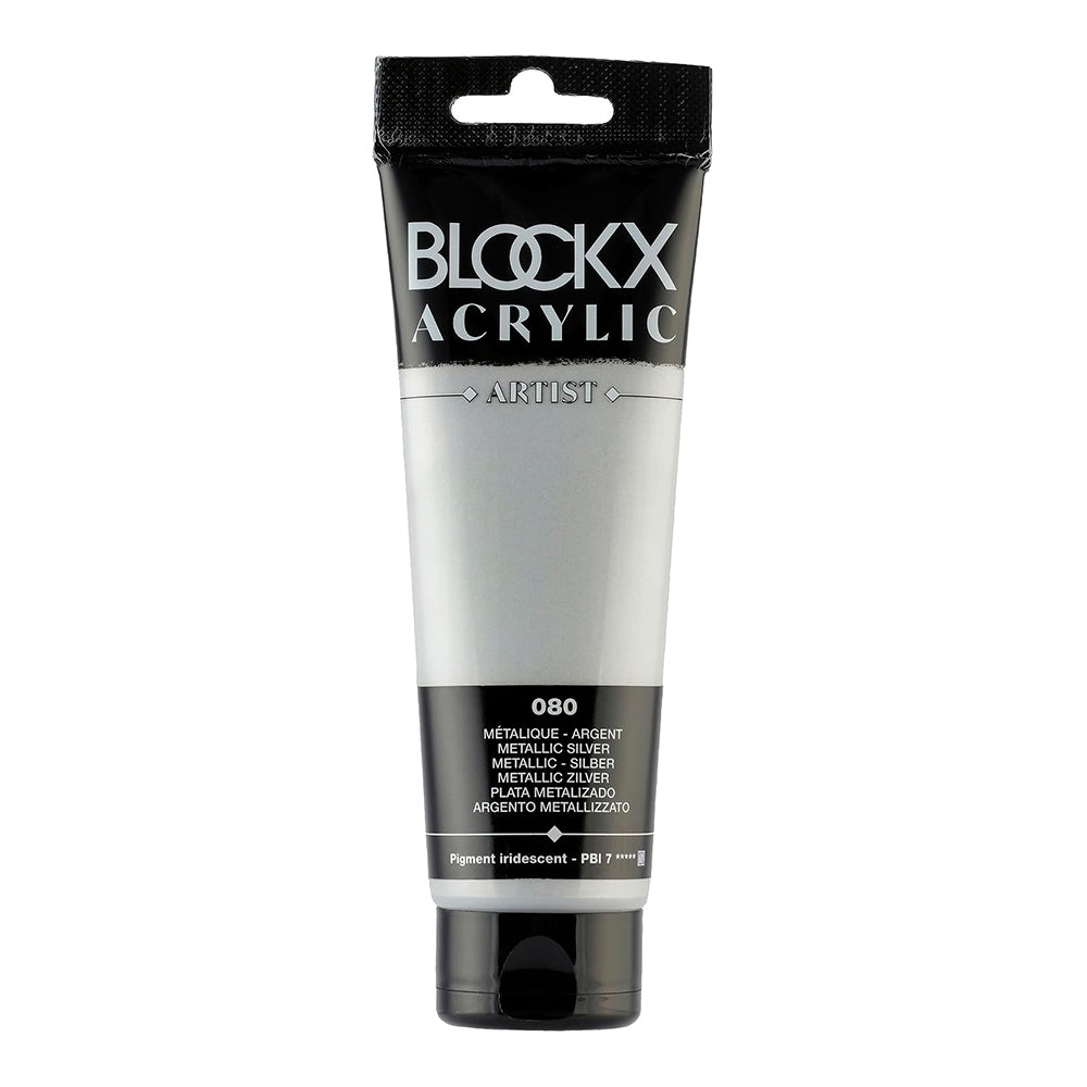 BLOCKX Artist Acrylic 120ml Metallic Silver (080)