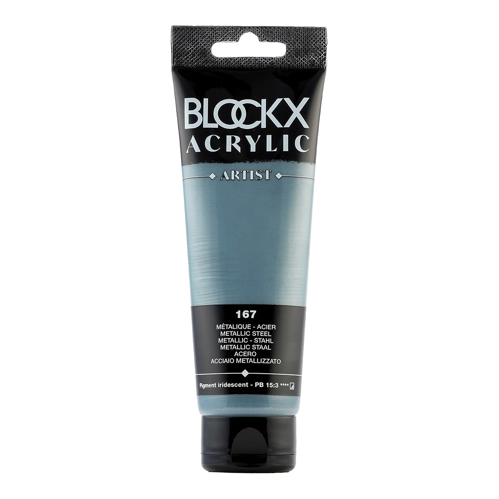 BLOCKX Artist Acrylic 120ml Metallic Steel (167)