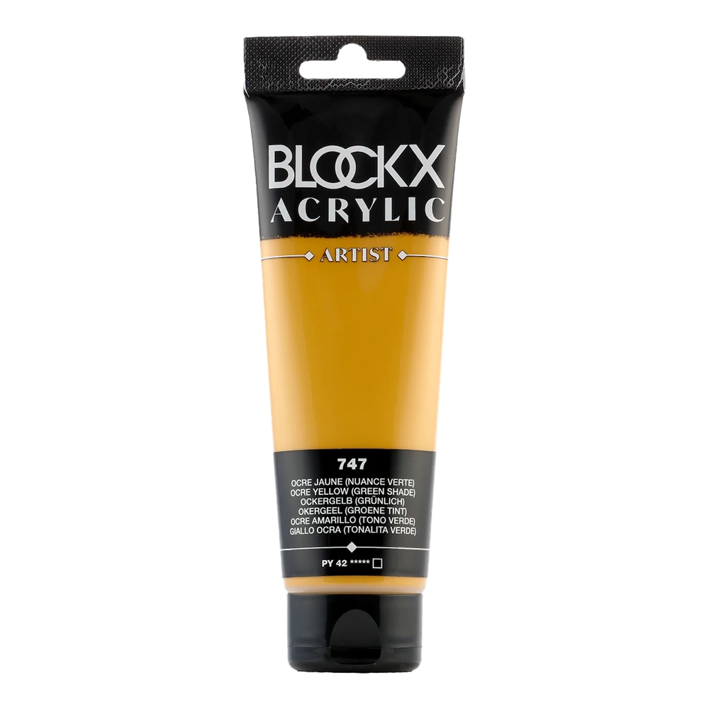BLOCKX Artist Acrylic 120ml Ocre Yellow Green Shade (747)