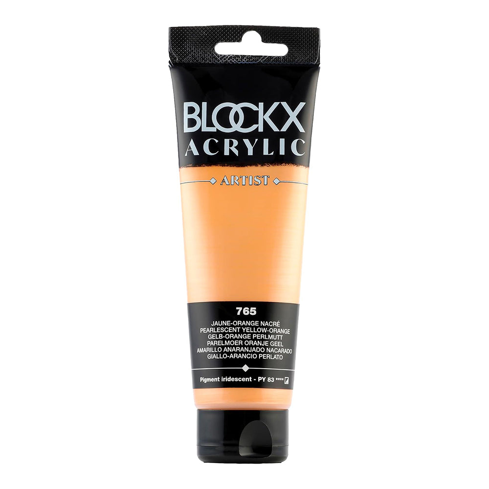 BLOCKX Artist Acrylic 120ml Pearlescent Yellow Orange (765)