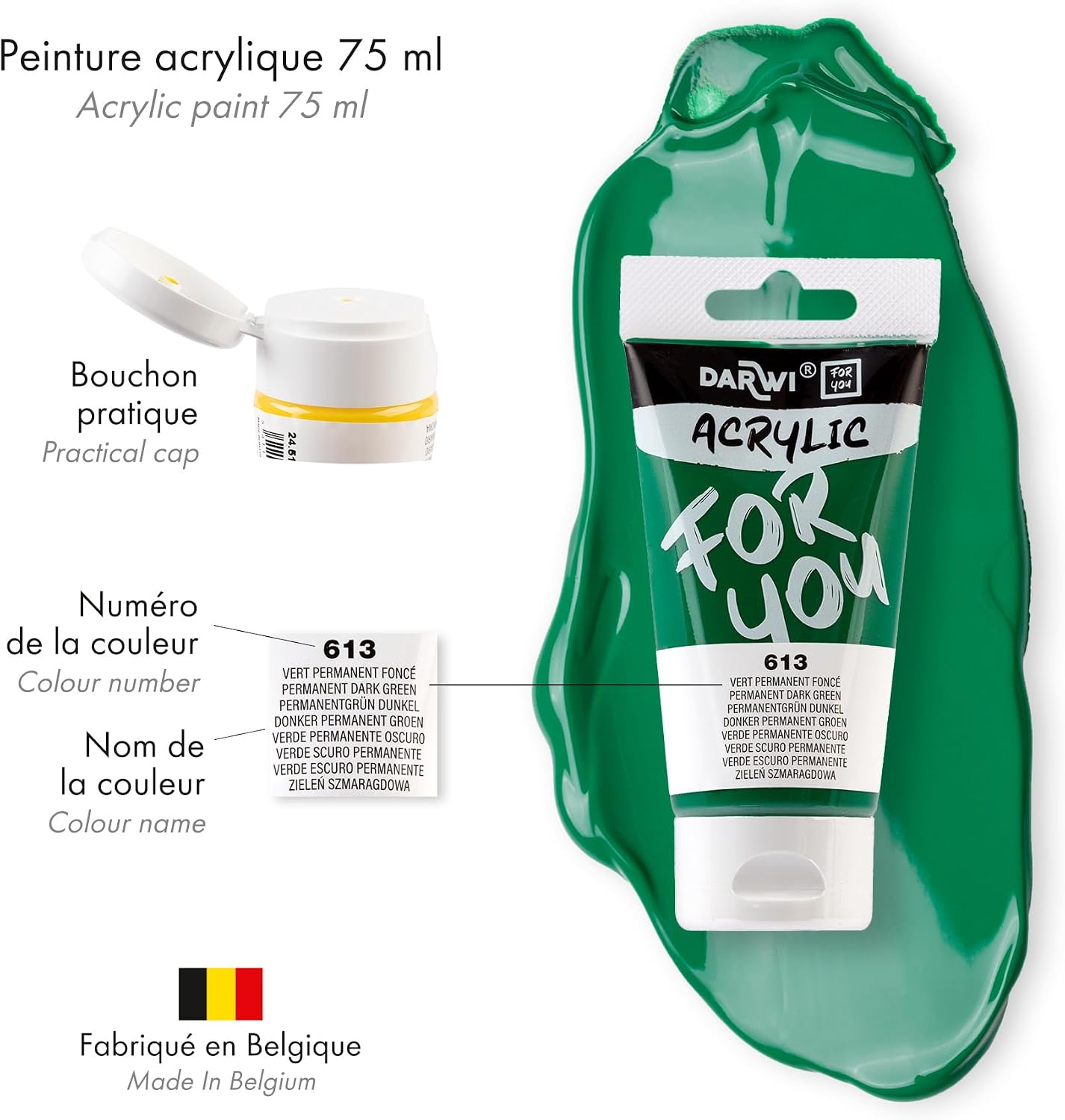 DARWI FOR YOU Acrylic 75ml Permanent Dark Green (613)