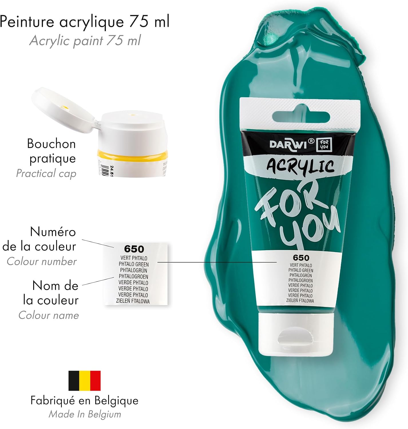 DARWI FOR YOU Acrylic 75ml Phtalo Green (650)
