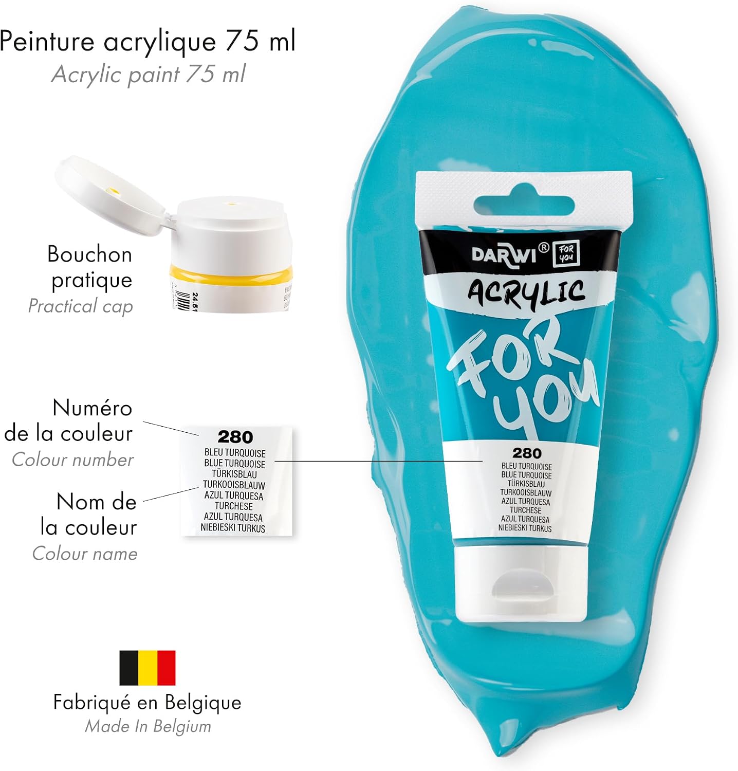 DARWI FOR YOU Acrylic 75ml Turquoise Blue (280)