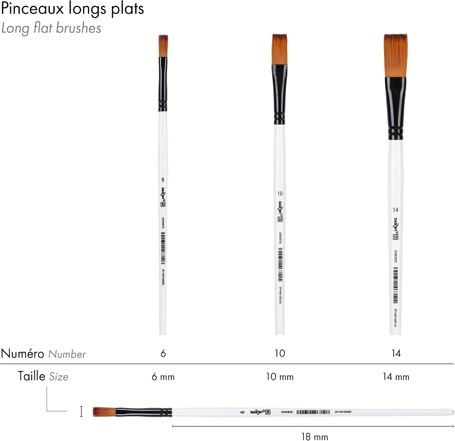 DARWI FOR YOU Long Flat Brush Size 10