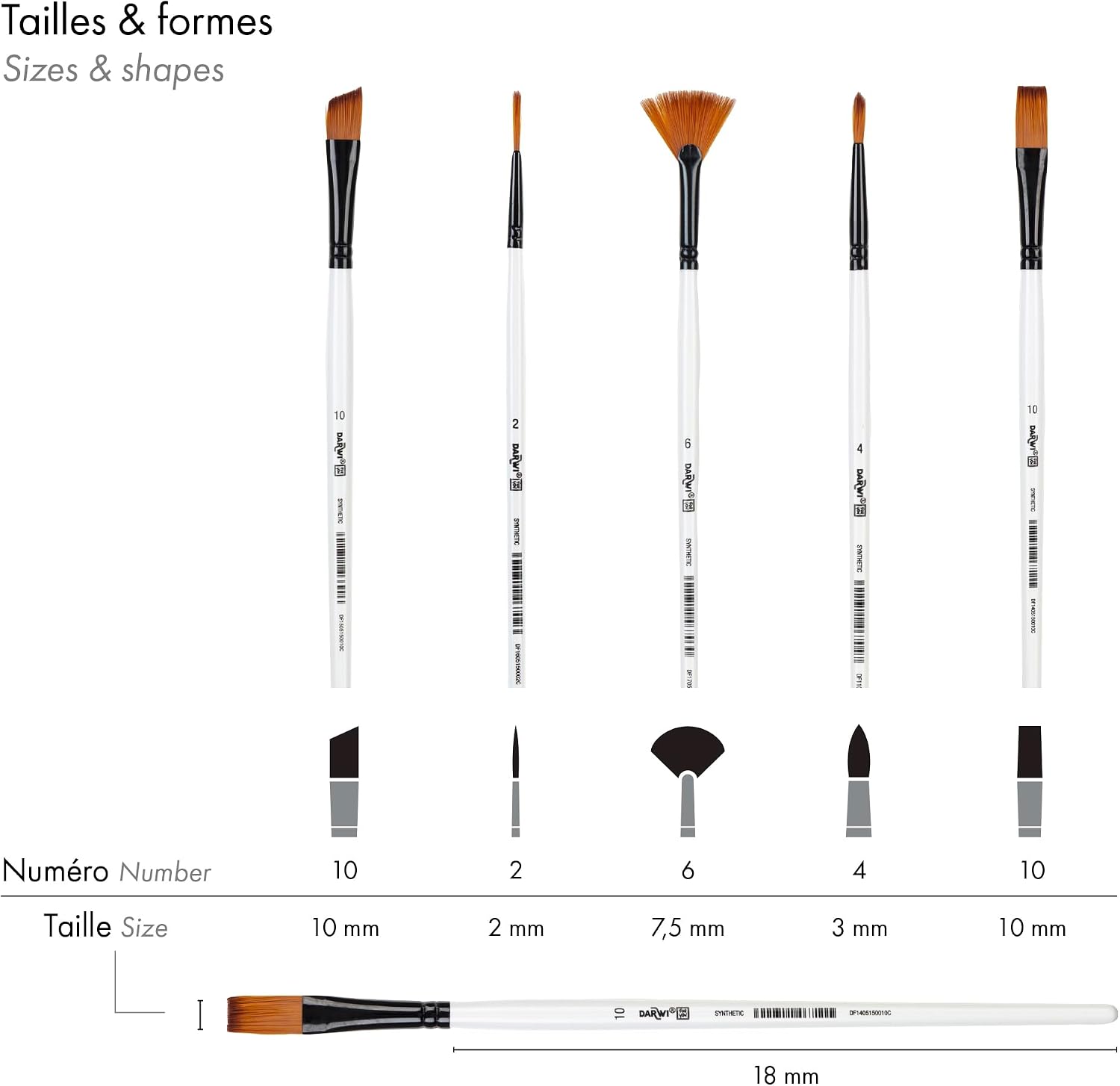 DARWI FOR YOU Set of 5 Brushes Medium Set 2