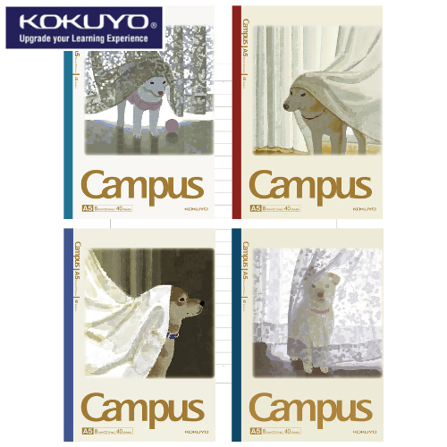 KOKUYO Campus AC Illustrator Notebook A5 40P Curtains & Puppies
