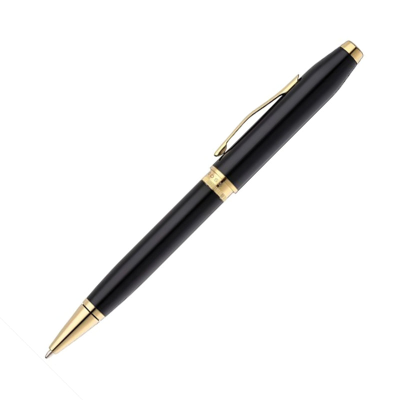CROSS Foundry Glossy Black Lacquer with PVD Gold Appointments Ballpoint Pen