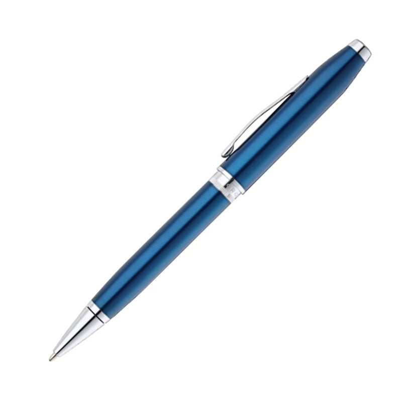 CROSS Foundry Glossy Translucent Blue Lacquer with Polished Chrome Appointments Ballpoint Pen