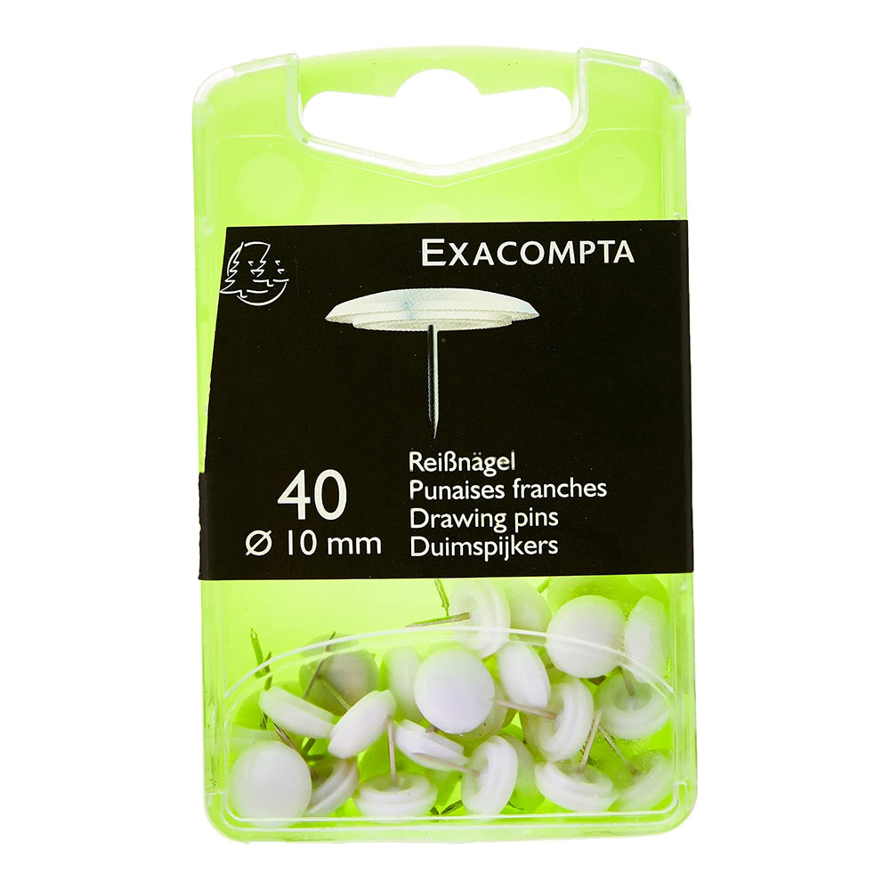 EXACOMPTA Drawing Pins 7x10mm Box of 40 White