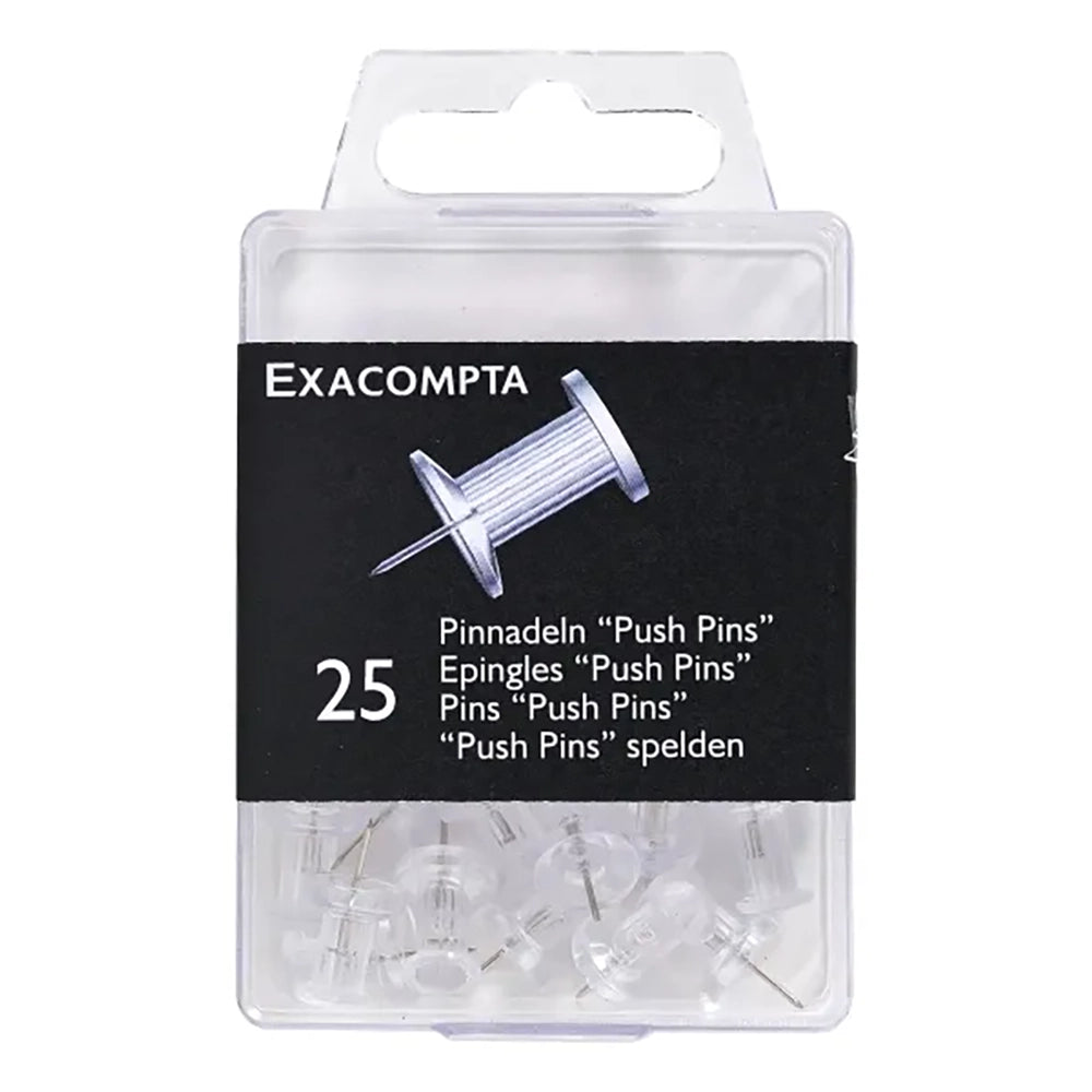 EXACOMPTA Push Pins 7x10mm Box of 25 Clear