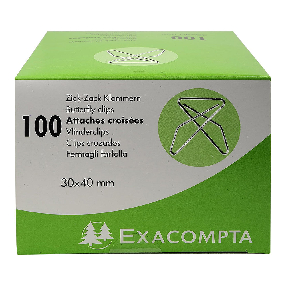 EXACOMPTA Butterfly Paper Clips 30x30mm / Box of 100