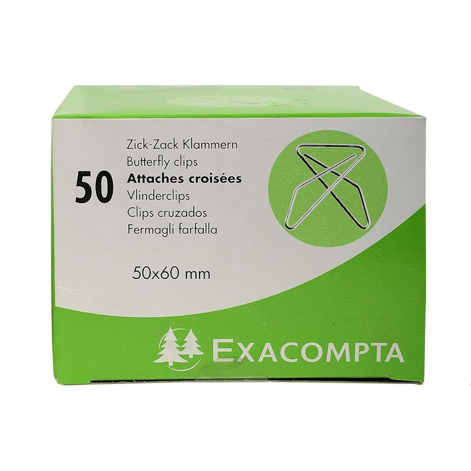 EXACOMPTA Butterfly Paper Clips 50x60mm / Box of 50
