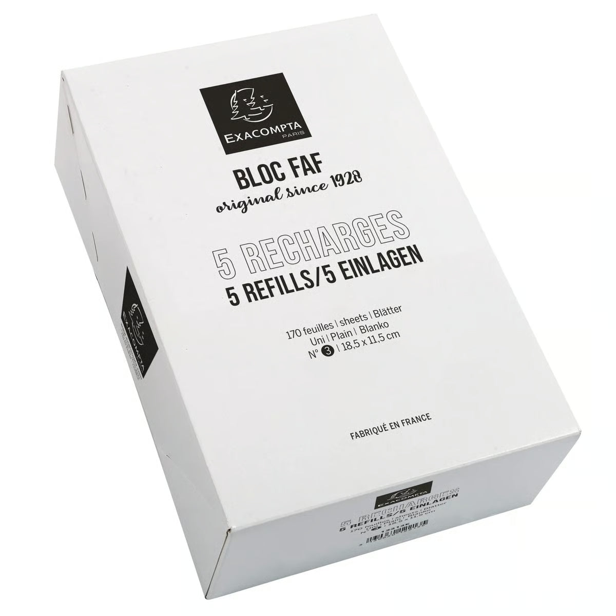 EXACOMPTA FAF Desk Pad Refill 170sh No.3 18.5x11cm / Plain / Box of 5