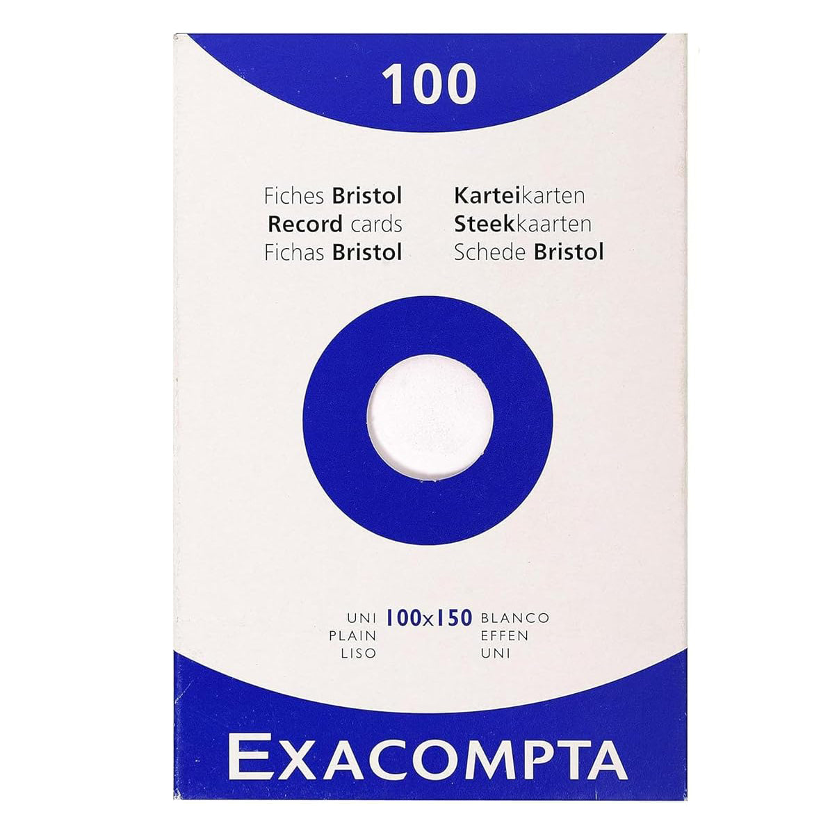 EXACOMPTA Record Cards White Case of 100 100x150mm / Plain