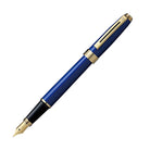 SHEAFFER Prelude Signature 9175 Blue Lacquer Gold Trim Fountain Pen - Medium Nib