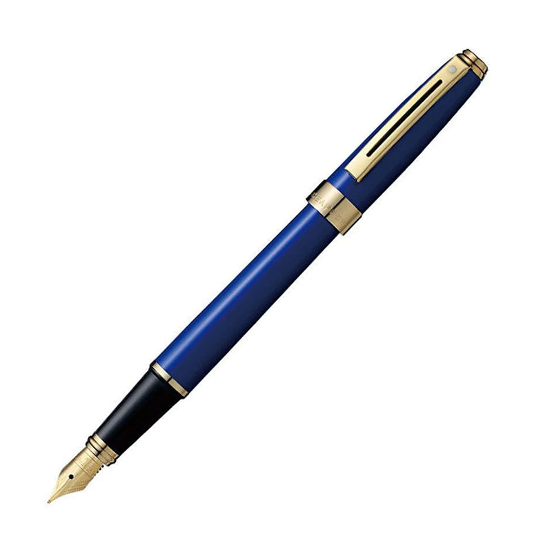 SHEAFFER Prelude Signature 9175 Blue Lacquer Gold Trim Fountain Pen - Medium Nib