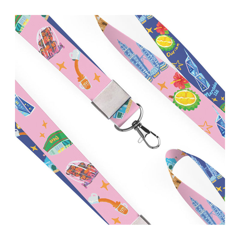 LOKAMADE Doodle Land Lanyard & ID Card Holder LD-DL-001: City Walk in Kuala Lumpur