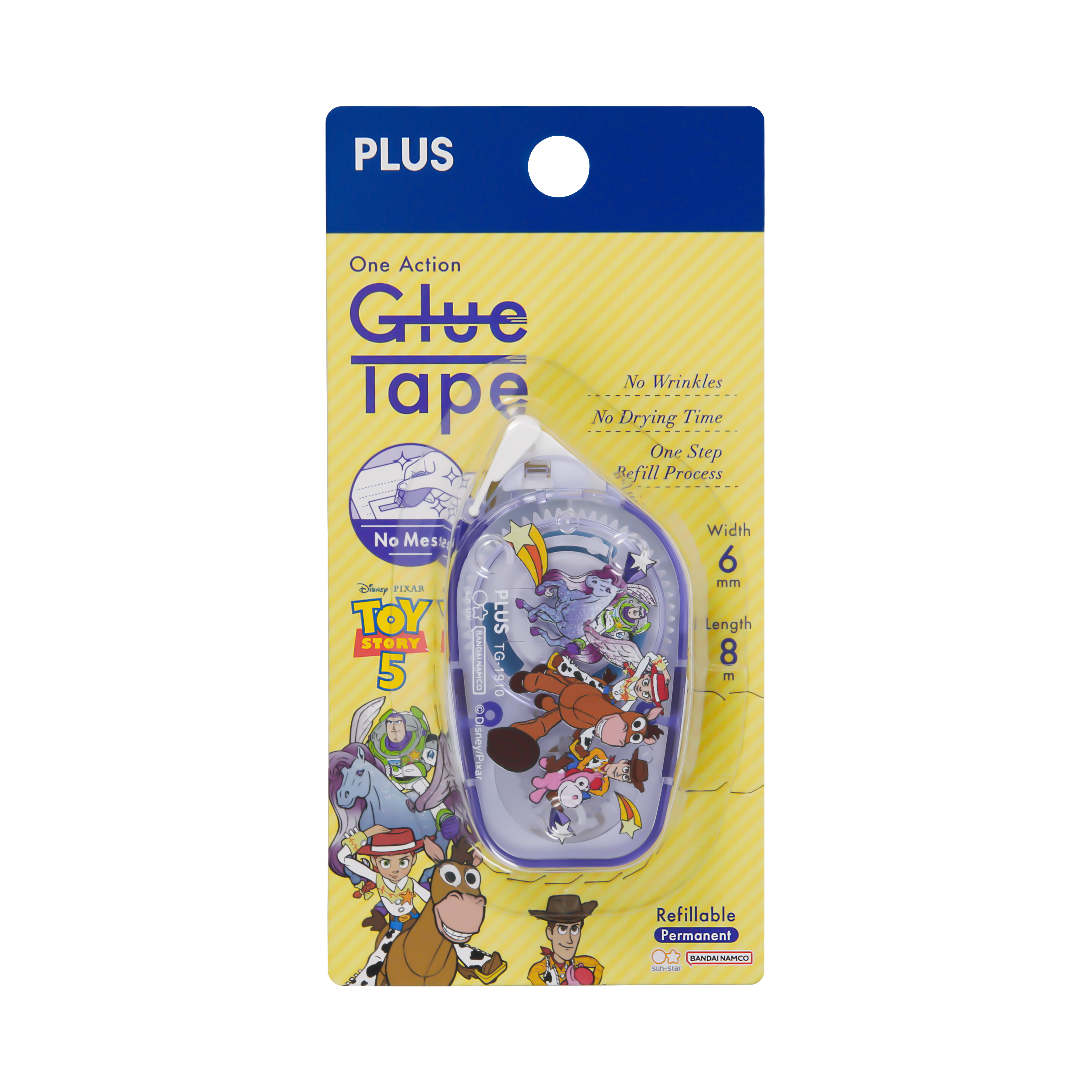 PLUS One Action Glue Tape x Toy Story 6mmx8M Purple