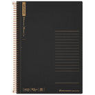 MARUMAN Spiral Note Basic 6.5mm Ruled 150s A5 / 80 Sheets / Black