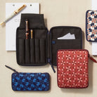 KYOKU HAKU Zippered Pen Case 5 Slots Archeology Red