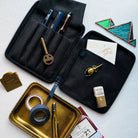 KYOKU HAKU Zippered Pen Case 5 Slots Archeology Red
