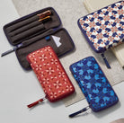 KYOKU HAKU Zippered Pen Case 3 Slots Archeology Red