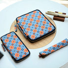 KYOKU HAKU Zippered Pen Case 3 Slots Siraya Orange