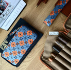 KYOKU HAKU Zippered Pen Case 3 Slots Siraya Orange