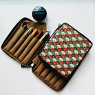 KYOKU HAKU Zippered Pen Case 10 Slots Seigaiha Red