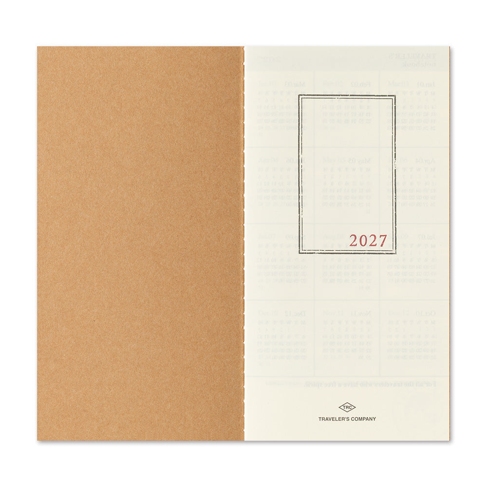 [Pre-Order] TRAVELERS Notebook 2027 Regular Monthly Refill