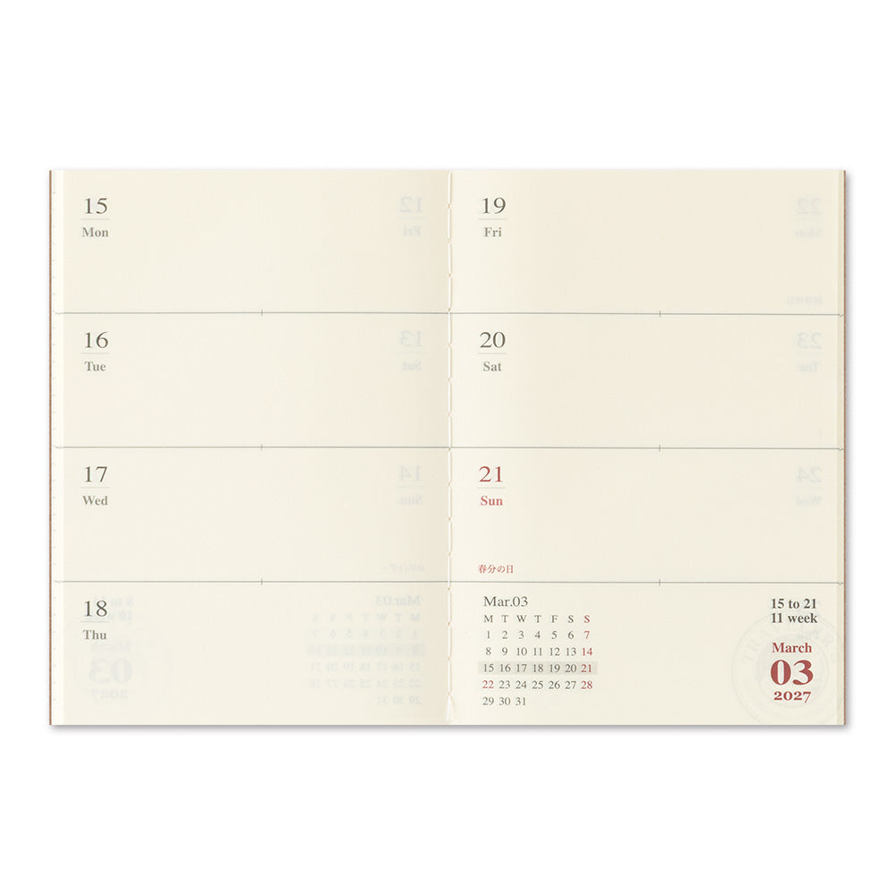 [Pre-Order] TRAVELERS Notebook 2027 Passport Weekly Refill