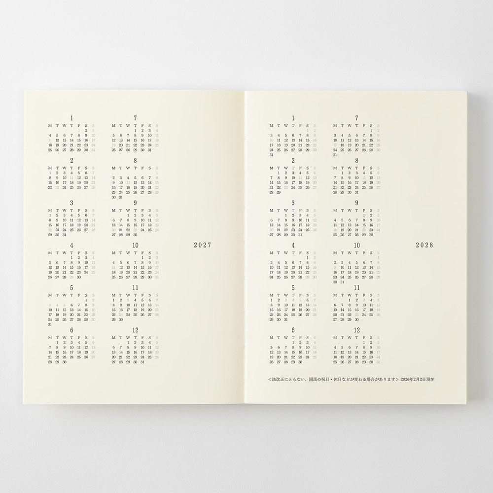 [Pre-Order] MIDORI MD 2027 Notebook Diary A6
