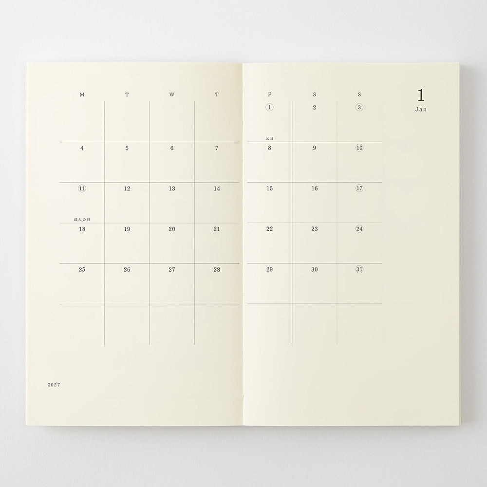 [Pre-Order] MIDORI MD 2027 Notebook Diary B6 Slim