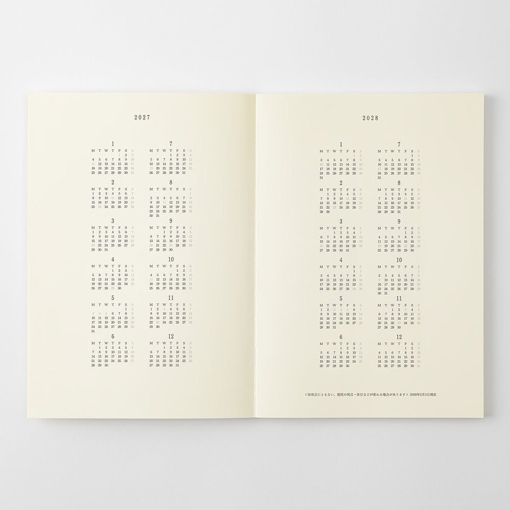 [Pre-Order] MIDORI MD 2027 Notebook Diary A5 Thin