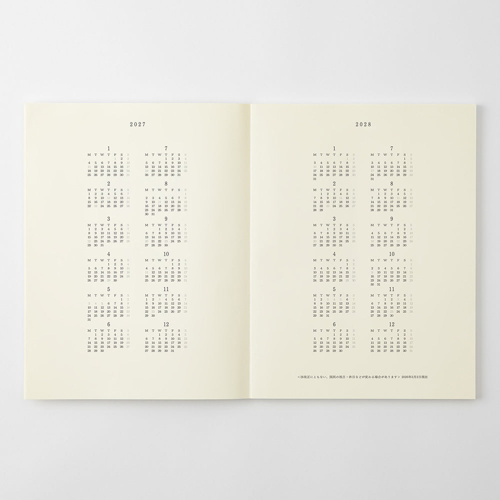 [Pre-Order] MIDORI MD 2027 Notebook Diary A4 Variant Thin